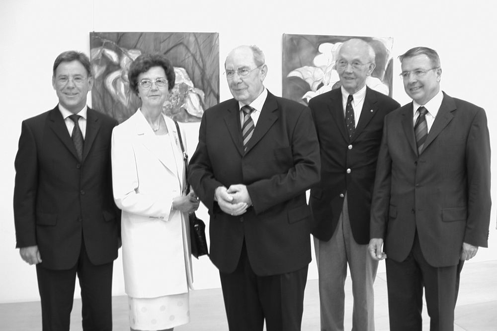 Verleihung des Rheinlandtalers, vlnr.: Bürgermeister Wolfgang Röger, Ehefrau Christel, Heinrich Hennekeuser, Horst Pankatz, Landrat Frithjof Kühn