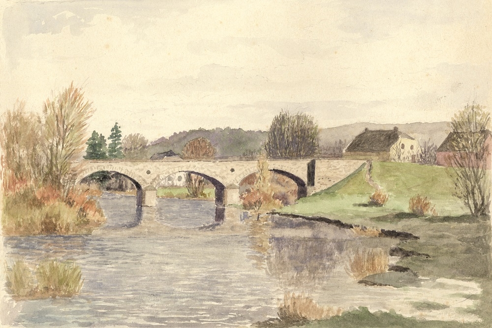 Alte Donrather Aggerbrücke, Gemälde von Wilfriedo Becker