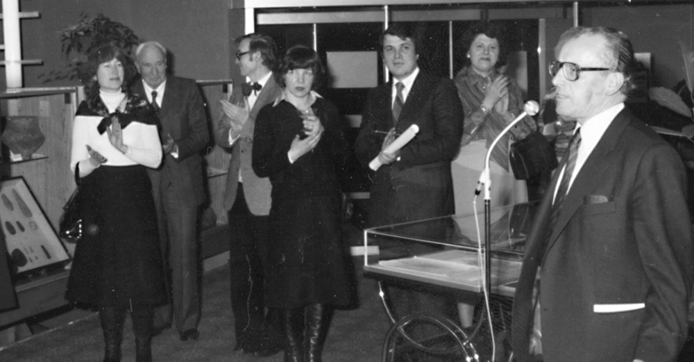 Eröffnung der Ausstellung "Lohmarer Dokumentation und Geschichte" 1978 in der Raiffeisenbank