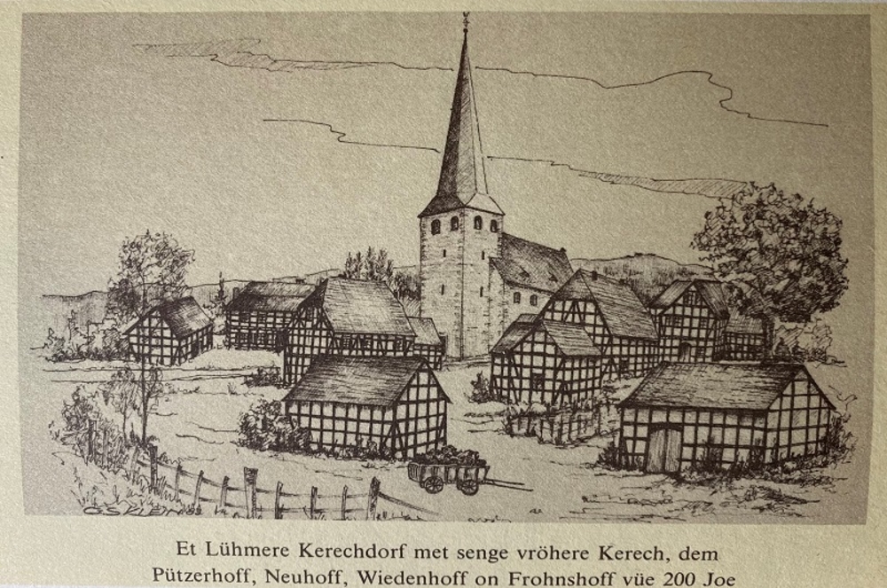 Rekonstruktion Kirchdorf von 1767, Zeichnung G. S. Klein
