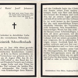 Heinrich Schwellenbach in Memoriam
