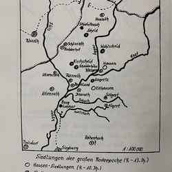 Karte Siedlungen 9. - 13. Jahrhundert