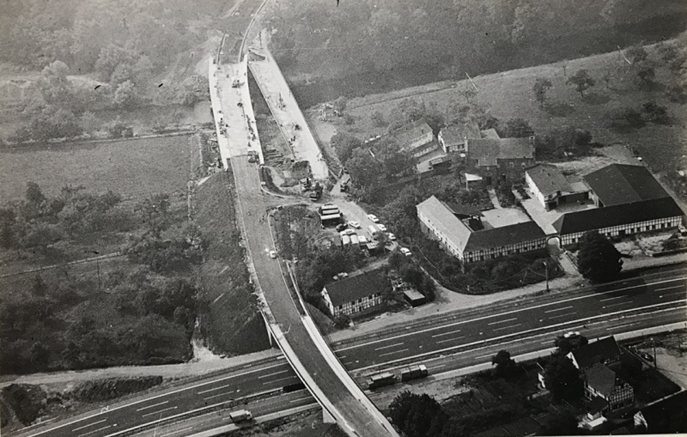 Bau der Agger- und Autobahnbrücke 1970er Jahre