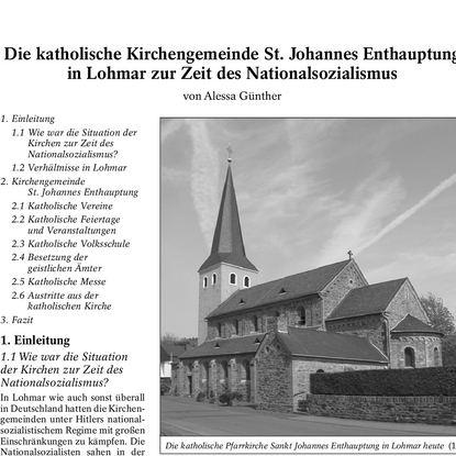 Facharbeit (Jahrgangsstufe 12) Gymnasium Lohmar 
